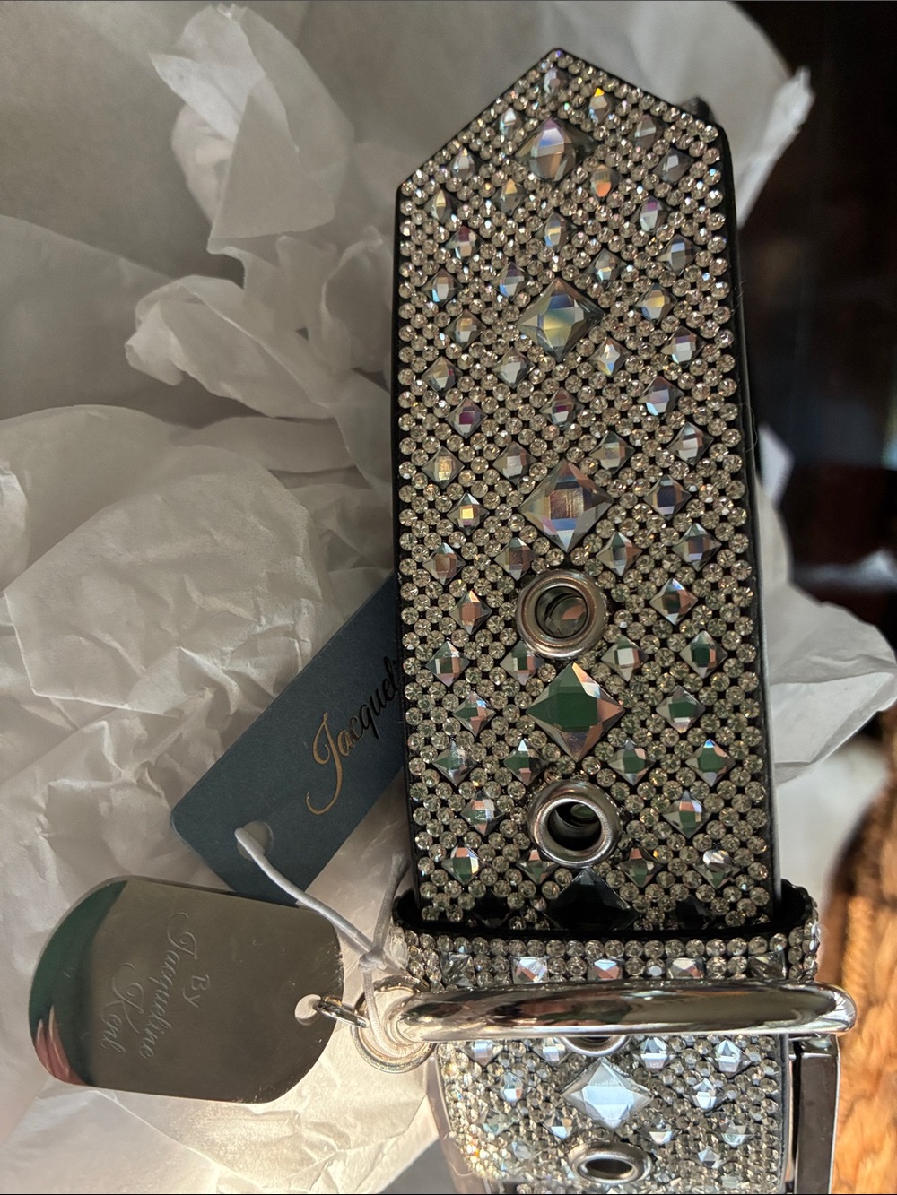 Jacqueline Kent “Diamonds in the Ruff” Sparkling Dog Collar Large - Picture 5 of 7